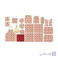 سرویس آشپزخانه 20 تکه رزین تاژ طرح گیلاس کتان