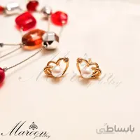 گوشواره قلب و مروارید مارون CG79
