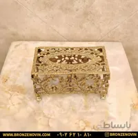 جا دستمال کاغذی برنزی رومیزی کد ۱۱۰۰