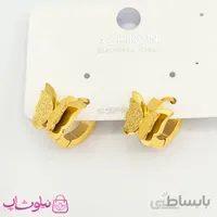 گوشواره حلقه ای زنانه طرح پروانه طلایی کد 2970 1