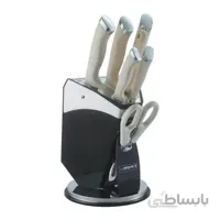 سری چاقوی هشت پارچه دسته سفید عرشیا مدل K498-2590