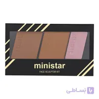 پالت ۳ در ۱ هایلایتر،رژگونه و کانتور مینی استار (Ministar Highlighter Blush Contour 3 in 1-Code 10)