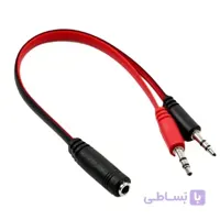 تبدیل 2 به 1 جک 3.5 میلی متری AUX مادگی به هدفون میکروفن نری