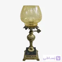 شمعدان بلور آبگز بدنه برنز