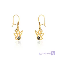 گوشواره طلا کودک طرح فرشته با چشم و نظر کد KE125