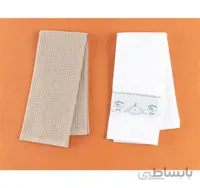 حوله آشپزخانه دو عددی مدل Dennie Beyaz/Bej مادام کوکو