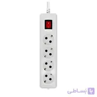 چند راهی برق کلید دار ارت دار 4 خانه 1.8 متری پارت الکتریک مدل Nike