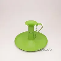 جاشمعی دسته دار فلزی سبز روشن