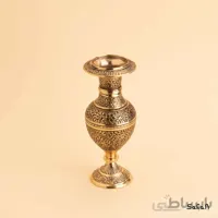 گلدان برنجی طلایی مدل کشمیری سایز 1