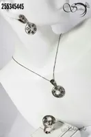 نیم ست نقره زنانه سیاه قلم خورشید کد:۲۰۸۹