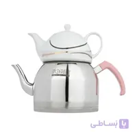 کتری و قوری 2.5 لیتری استیل لوله دار فورته