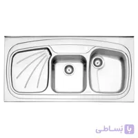 سینک ظرفشویی روکار استیل البرز ا پروانه Steel Alborz Double Bowl Sink 614/60