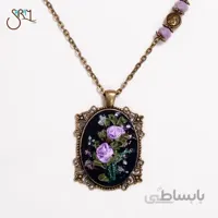گردنبند برنجی دست ساز روبان دوزی مدل 1721