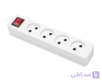چهار خانه ارت دار با کلید و کابل 5 متری پارت الکتریک (کد: 295) ا PART ELECTRIC Power protection