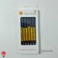 شمع مدادی متالیک مشکی اکلیلی
