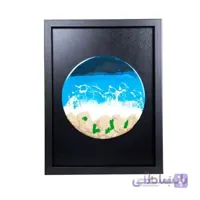 تابلو دریایی گرد با شن و صدف طبیعی مدل 4002