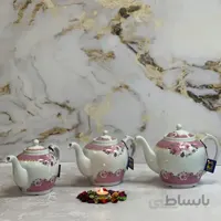قوری شکس مدل مجیدگلدار 7 کاپ کد 1104 صورتی