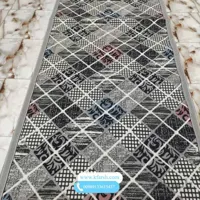 کناره گلیم زمینه طوسی طرح فانتزی