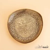 شیرینی خوری برنجی میناکاری مدل مثلث زنبق سایز 3