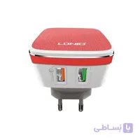 شارژر دیواری الدینیو مدل A2405Q به همراه کابل لایتنینگ