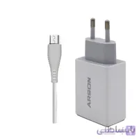 شارژر دیواری سوپر فست شارژ آرسون مدل AN-W3A به همراه کابل میکرو