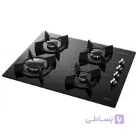 اجاق گاز چهارشعله شیشه‌ای استیل البرز مدل G4601 ا ابعاد خارجی اجاق : 64X52 سانتیمتر