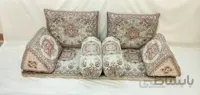 ست پشتی ترمه طرح آسمان کرم