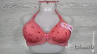 سوتین اسفنج دار بدون فنر طرح گیلاس رنگ صورتی پررنگ
