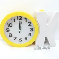 ساعت رومیزی گرد زنگ دار زردOK