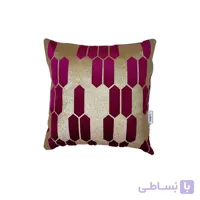 کوسن ترکیبی چرم و مخمل مدل کندو رنگ زرشکی