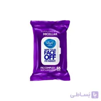 دستمال مرطوب پاک کننده آرایش میسلار درب دار دافی بسته 55 عددی