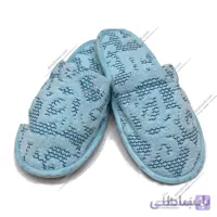 دمپایی حوله بهار فیروزه ای طرحدار