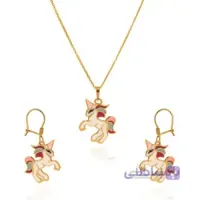 نیم ست طلا کودک طرح یونیکورن کد KS112