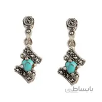 گوشواره نقره زنانه مدل فیروزه نیشابور کد gzn_230