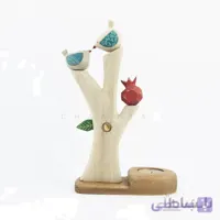 جاشمعی درخت ساده با پرنده و انار ا ابعاد تقریبی 15x20 cm