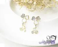 گوشواره آویز طرح دو گل متصل