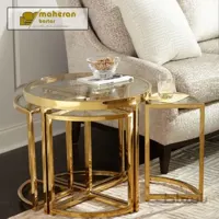 میز عسلی استیل 5 تکه مدل سودا SEVDA