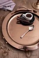 سینی لوکس استیل رزگلد گرد مدل سمپل 334mw مدل دسته پر نگین برند دیاکو