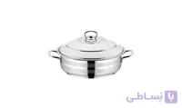 تابه استیل دو دسته سیلا مدل بغازچی سایز 24