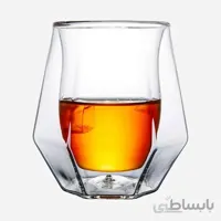 لیوان دو جداره 6 ضلعی دست ساز پیرکس weimei کد 019
