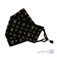 ماسک پارچه ای سه بعدی طرح LV رنگ مشکی کد 069 ا Face Fabric Mask code 069
