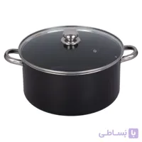 قابلمه تفلون ظرفیران سایز ۲۸(دسته استیل-درب شیشه)