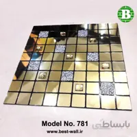 بین کابینتی مربعی طلایی آینه ای فانتزی 812
