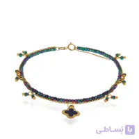 دستتبند طلا طرح ونکلیف با سنگ حدید کد XB967