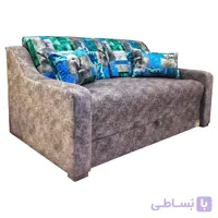 مبل تختخوابشو دو نفره کیمیا باکسدار - آبی روشن