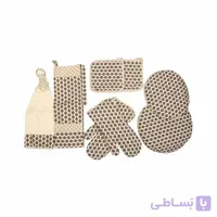نیم ست آشپزخانه 8 تکه کتان رزین تاژ طرح کندو