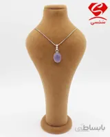 زنجیر پلاک نقره عقیق سوسنی