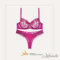ست لباس زیر زنانه فانتزی سرخابی فنردار برند نوشه پوش کد 84011