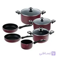 سرویس 9 پارچه گرانیتا سرمه ای با درب شیشه ای زرساب کد GT-7570-S