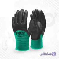 دستکش ایمنی نیم مواد نیتریل شیاری FOX ( کد: 1257 )